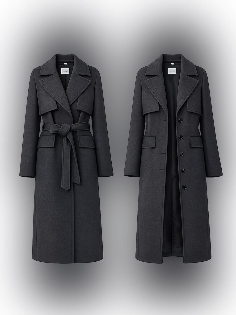 Burberry Charcoal Wool Cashmere Long Coat Size 8